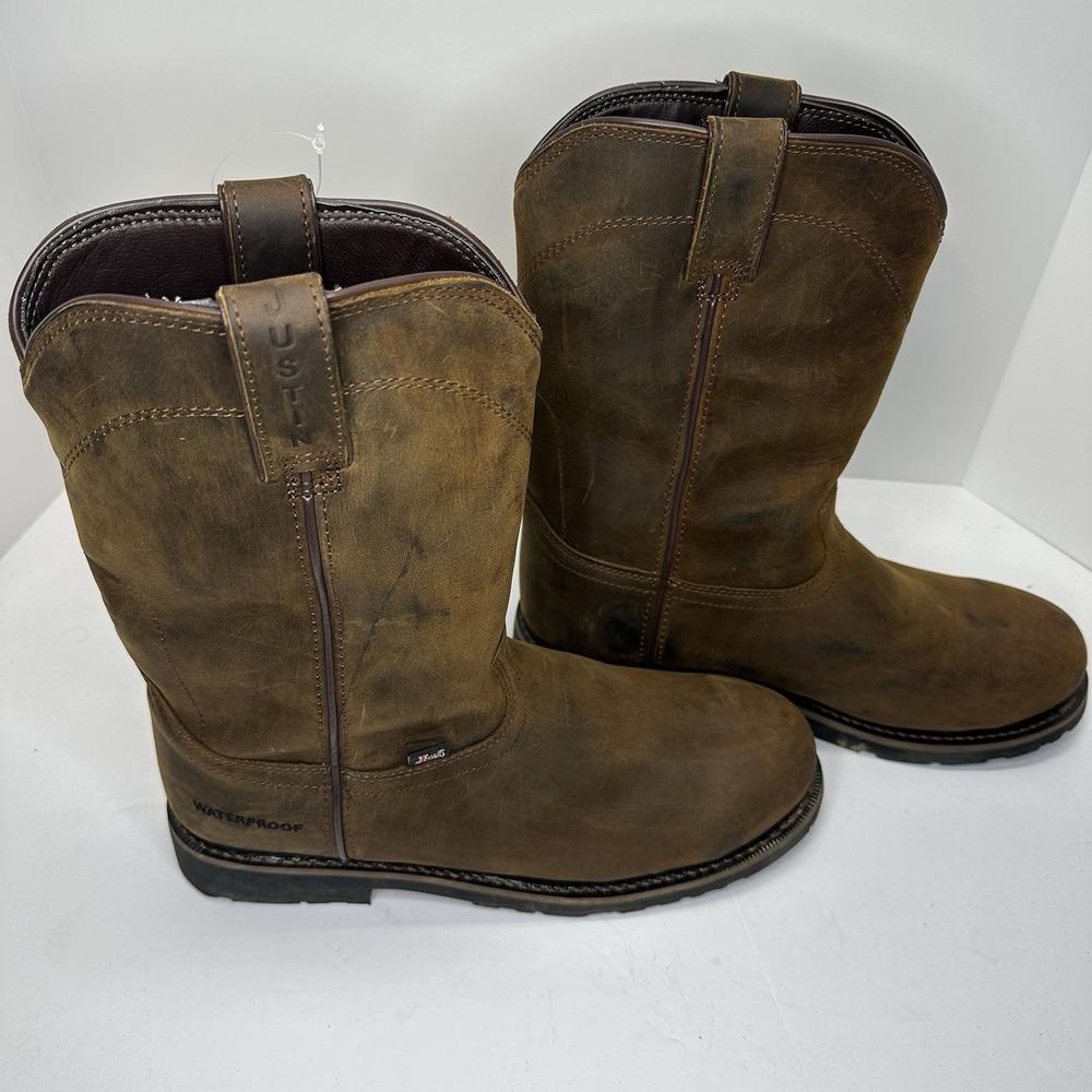 Justin‎ Men's Drywall 10" Steel Toe Waterproof Work Cowboy Boots SE4961 Sz 11.5D